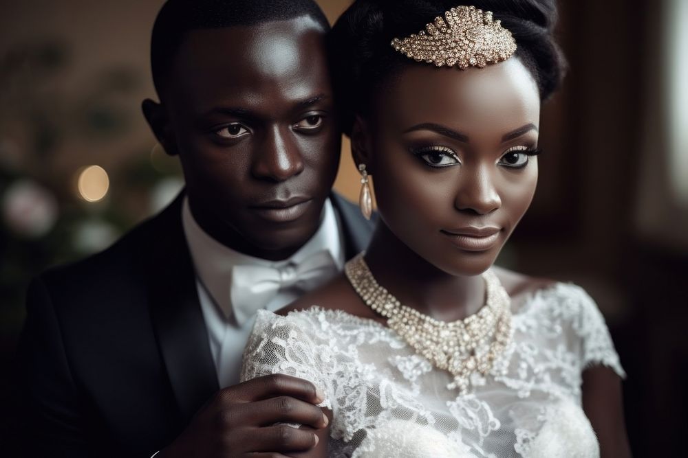 African wedding bride necklace. AI generated Image by rawpixel.