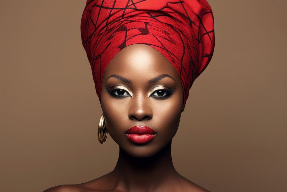 African woman portrait turban adult. AI generated Image by rawpixel.
