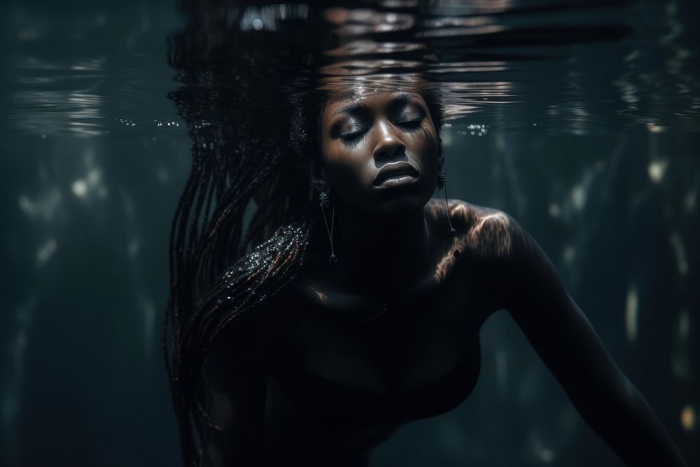 Mermaid swimming portrait adult. AI generated Image by rawpixel.