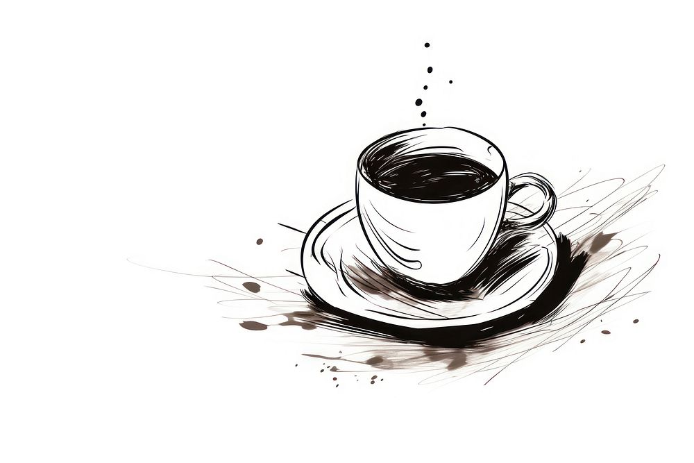 Coffee drawing coffee sketch. AI generated Image by rawpixel.