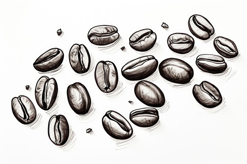 Coffee beans coffee drawing art. AI generated Image by rawpixel.