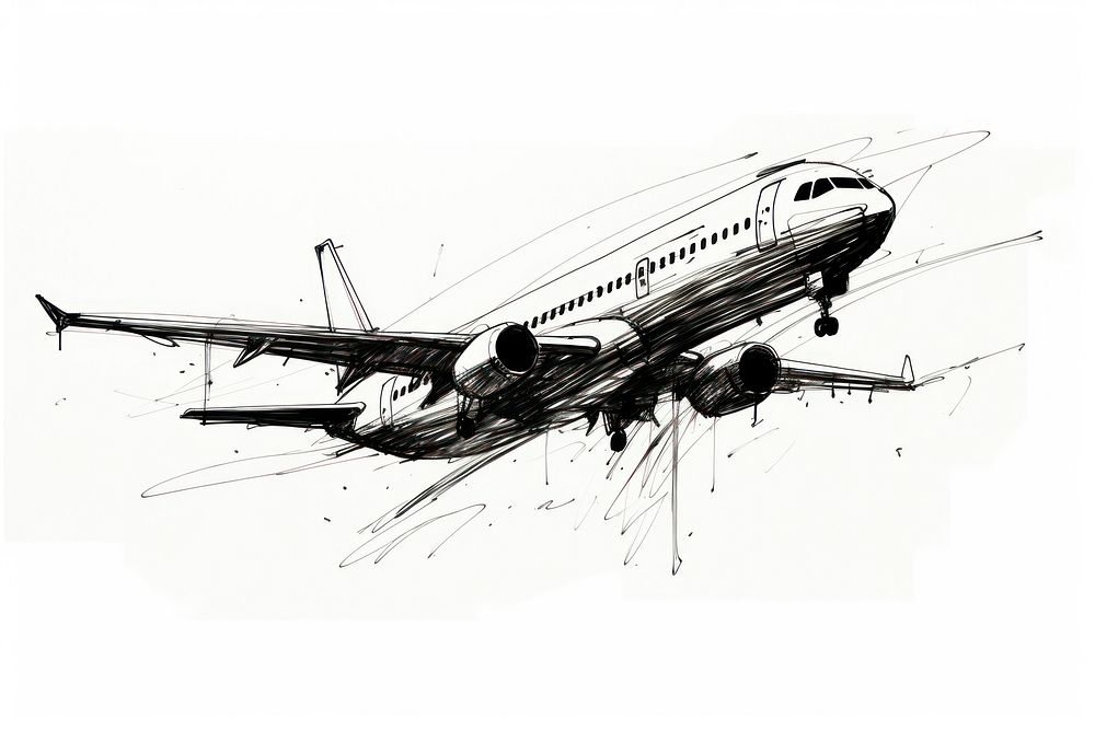 Airplane airplane drawing aircraft. AI generated Image by rawpixel.