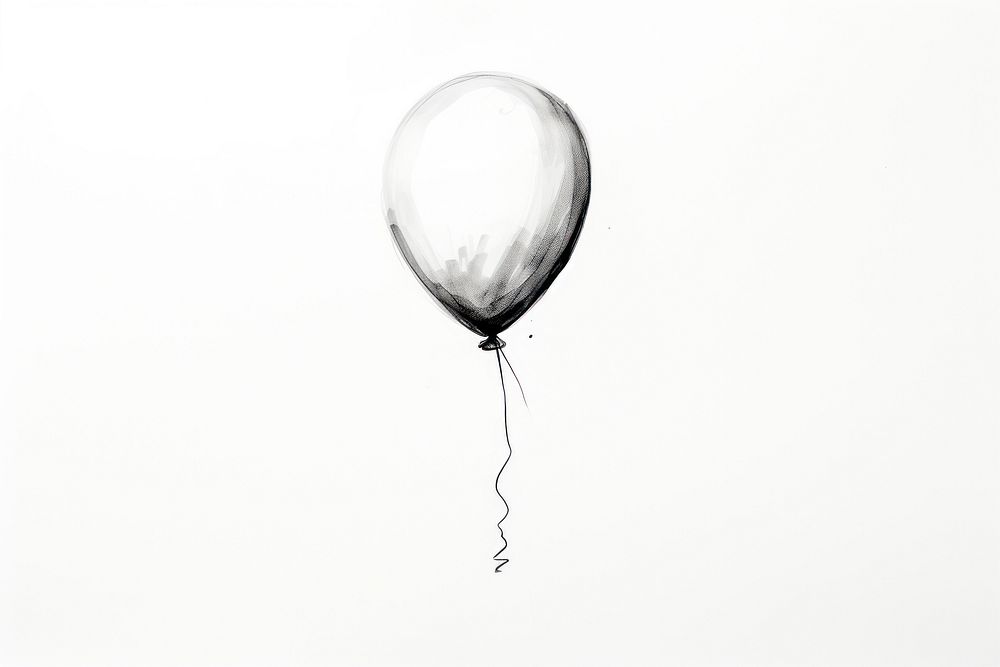 Balloon balloon drawing white. AI generated Image by rawpixel.