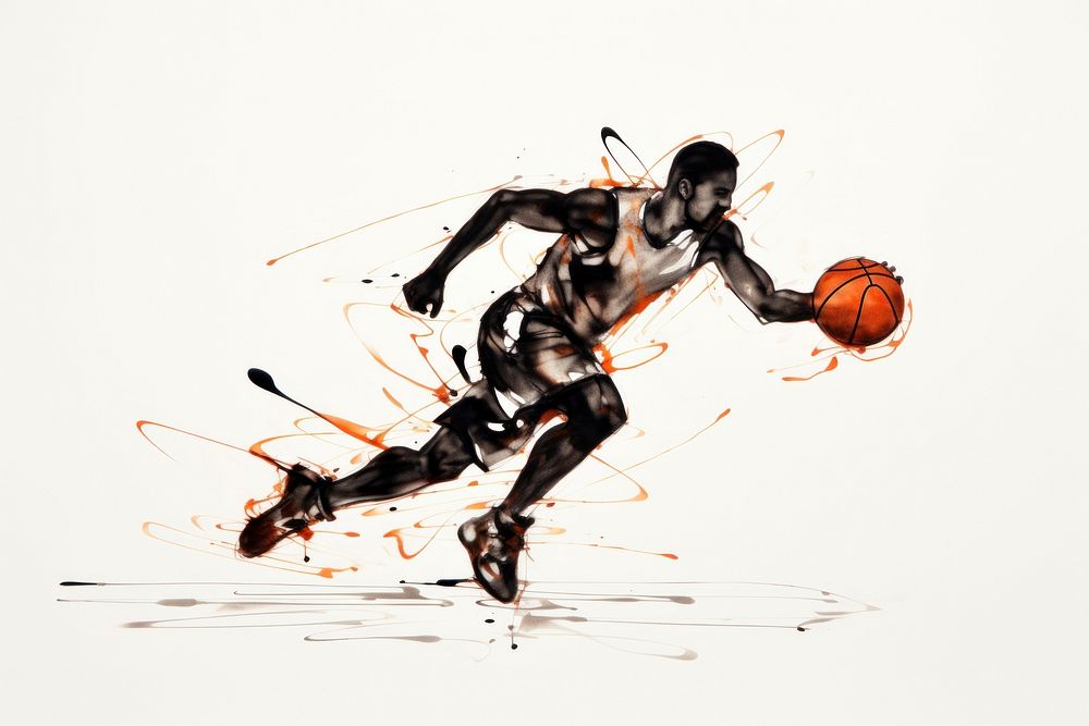 Basketball basketball drawing sports. AI generated Image by rawpixel.