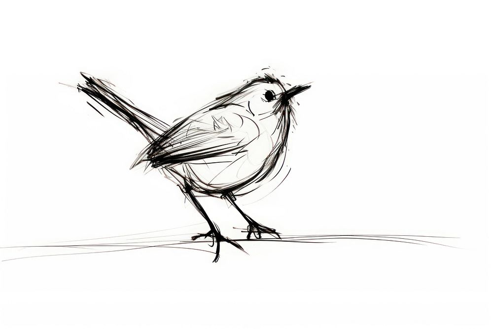 Bird drawing bird animal. AI generated Image by rawpixel.