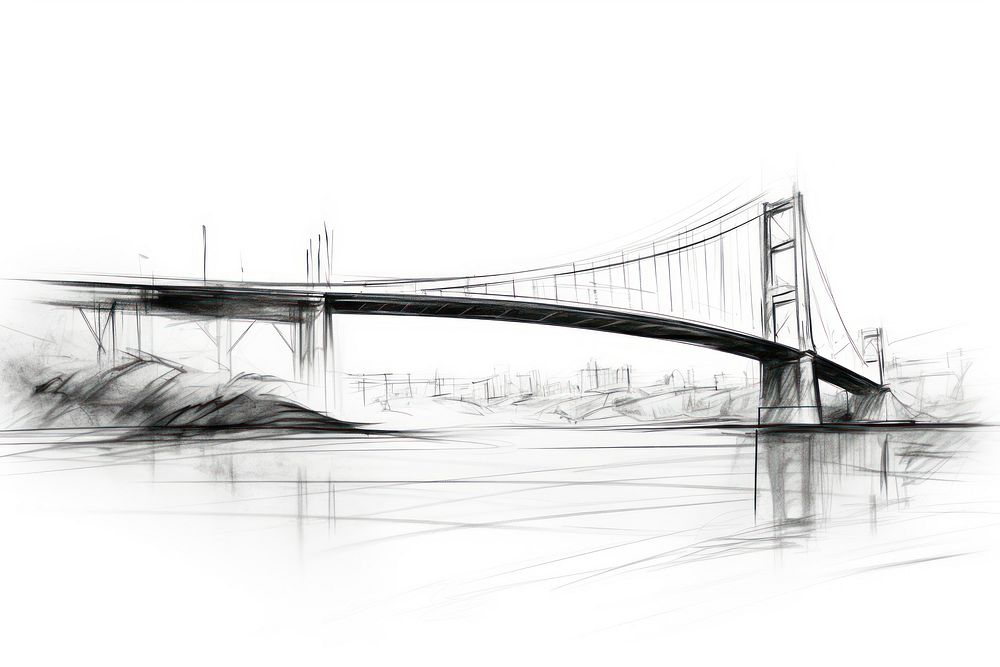 Bridge drawing bridge sketch. AI generated Image by rawpixel.
