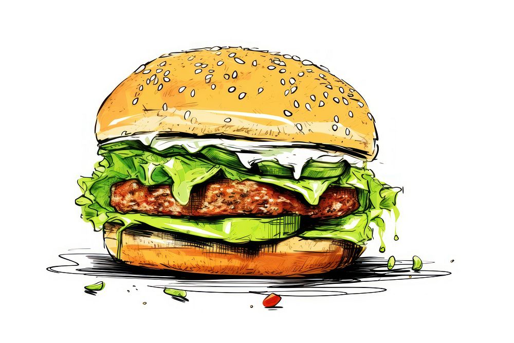 Burger burger food hamburger. AI generated Image by rawpixel.