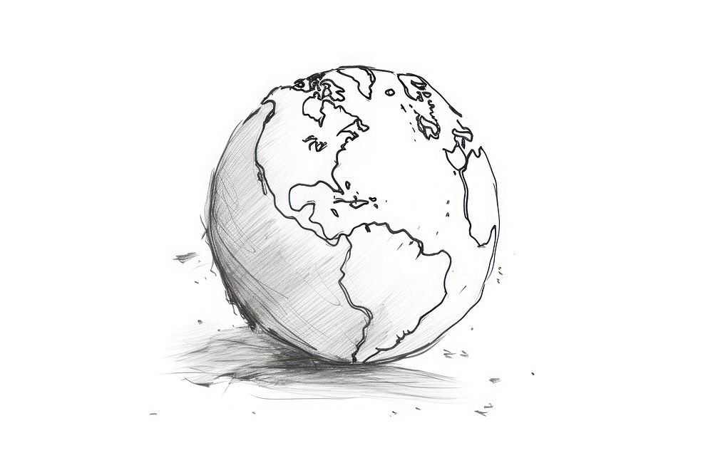 Earth drawing planet sketch. AI generated Image by rawpixel.