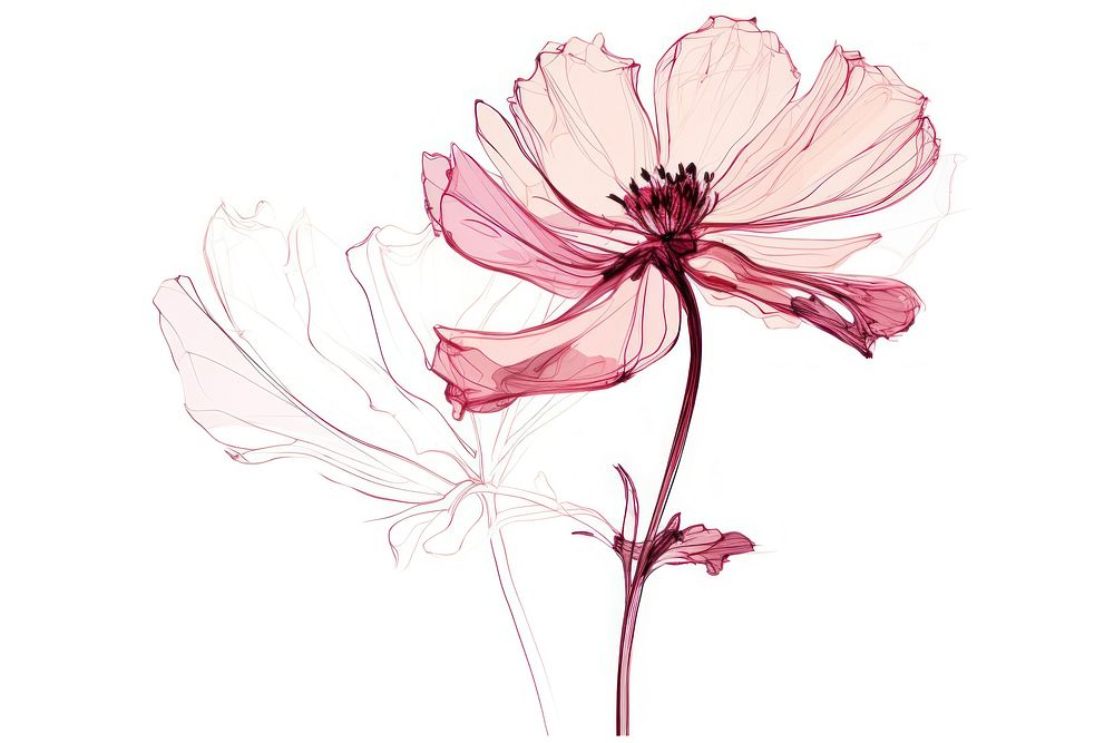 Flower drawing flower blossom. AI generated Image by rawpixel.