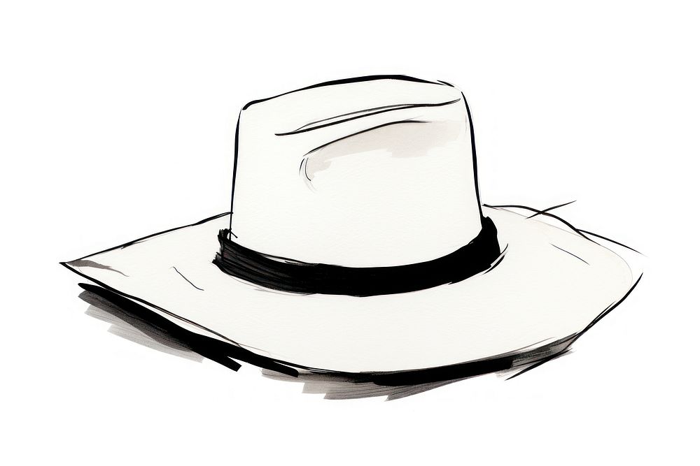 Hat drawing white hat. AI generated Image by rawpixel.