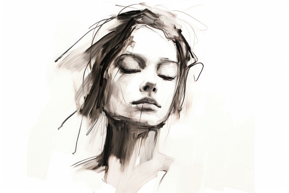 One women drawing portrait sketch. AI generated Image by rawpixel.