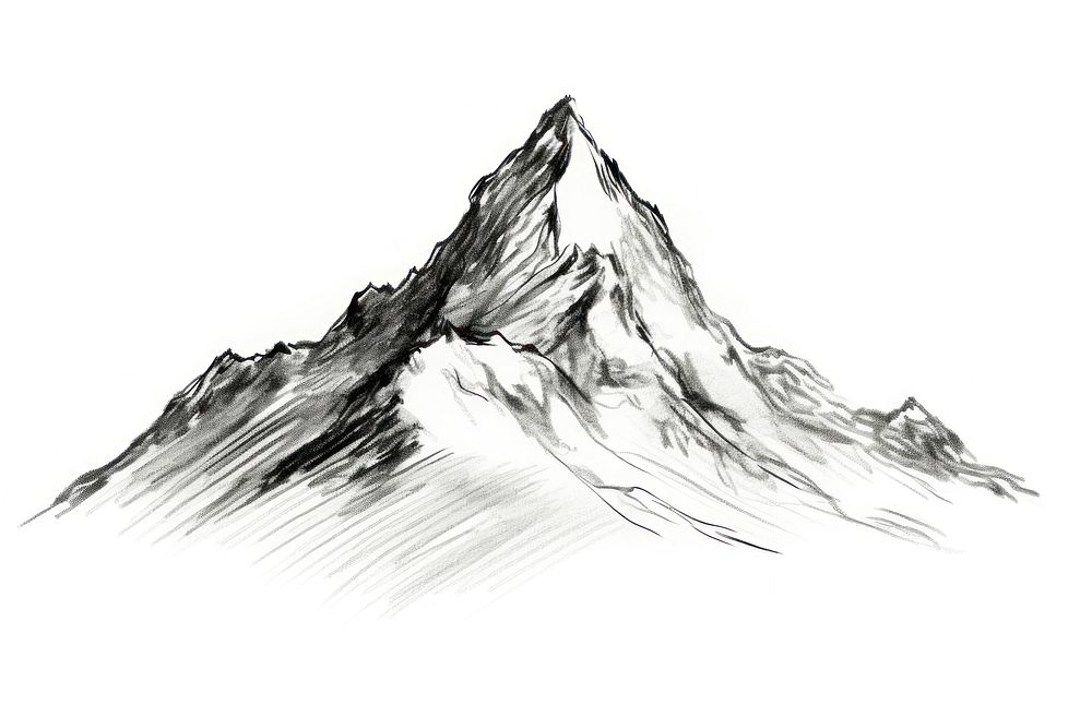 Mountain mountain drawing nature. AI generated Image by rawpixel.