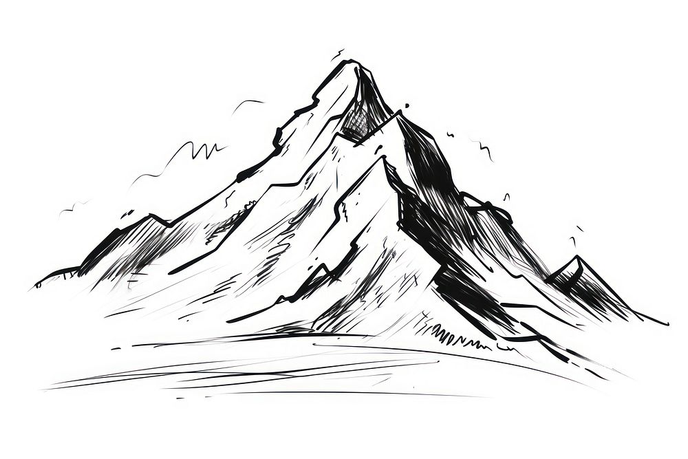 Mountain mountain drawing outdoors. AI generated Image by rawpixel.