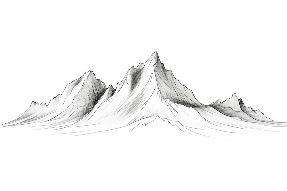 Mountain range drawing mountain sketch. AI generated Image by rawpixel.