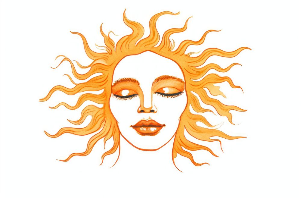 Sun drawing portrait sketch. AI generated Image by rawpixel.