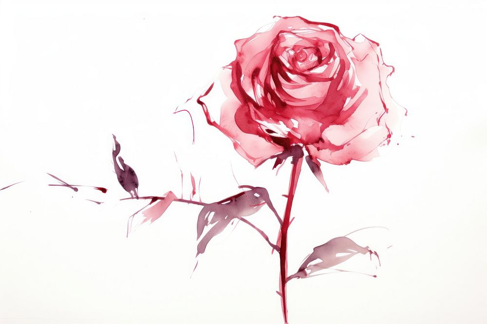 Rose rose art drawing. AI generated Image by rawpixel.