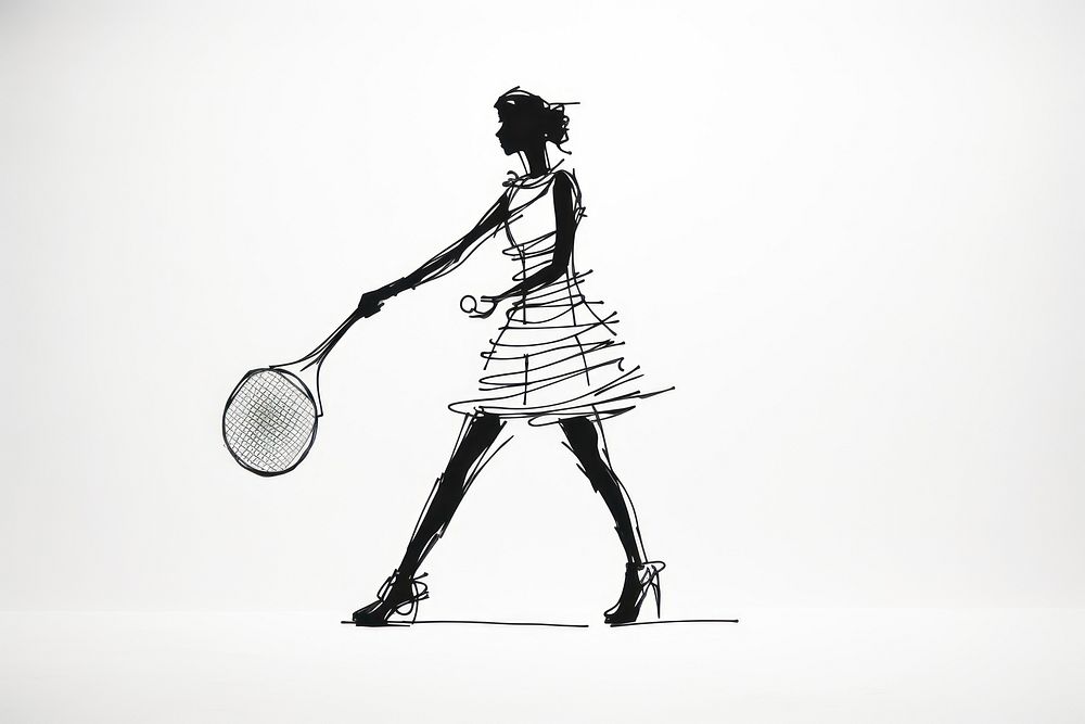 Tennis tennis drawing sports. AI generated Image by rawpixel.