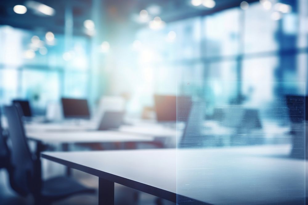Blurred office furniture table. AI generated Image by rawpixel.