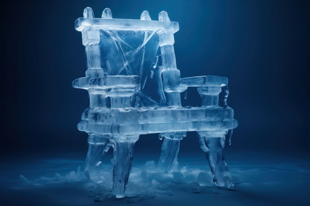 Chair ice crystal frozen. AI generated Image by rawpixel.