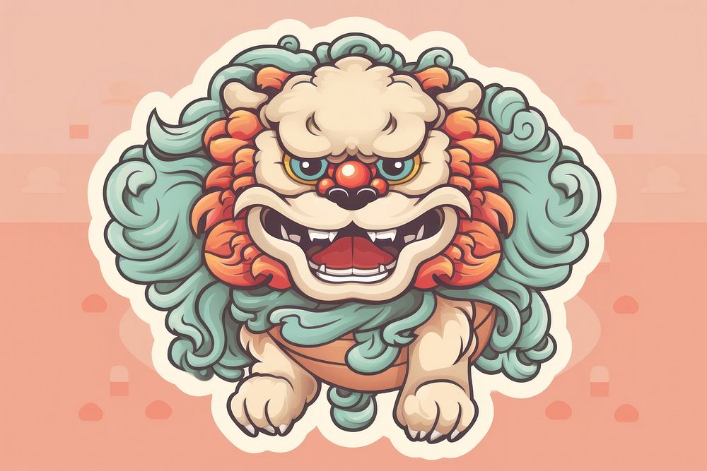 Chinese lion representation illustrated creativity. AI generated Image by rawpixel.
