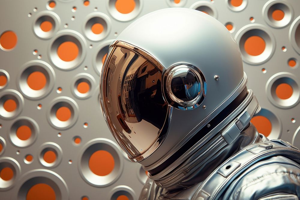 Space man astronaut helmet futuristic. AI generated Image by rawpixel.