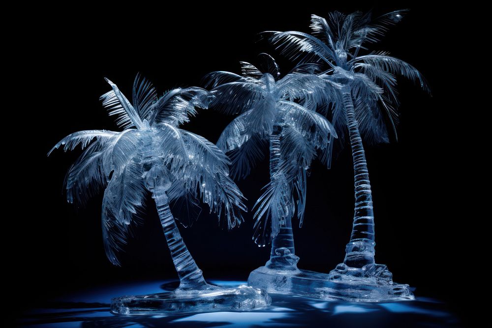 Coconut trees nature plant night. AI generated Image by rawpixel.