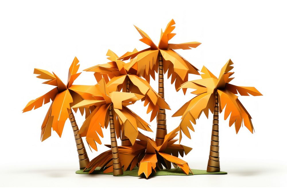 Coconut trees origami plant paper. AI generated Image by rawpixel.