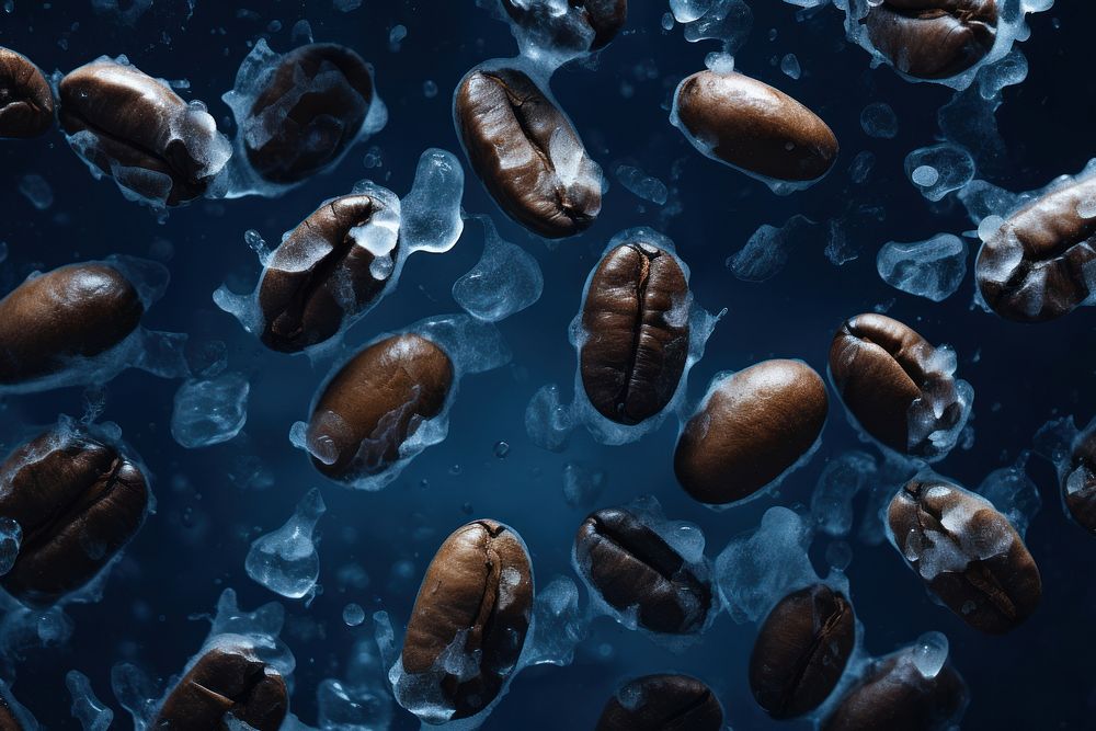 Coffee beans backgrounds coffee blue. AI generated Image by rawpixel.