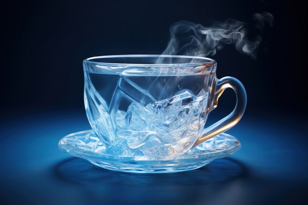 Coffee cup saucer frozen drink. AI generated Image by rawpixel.