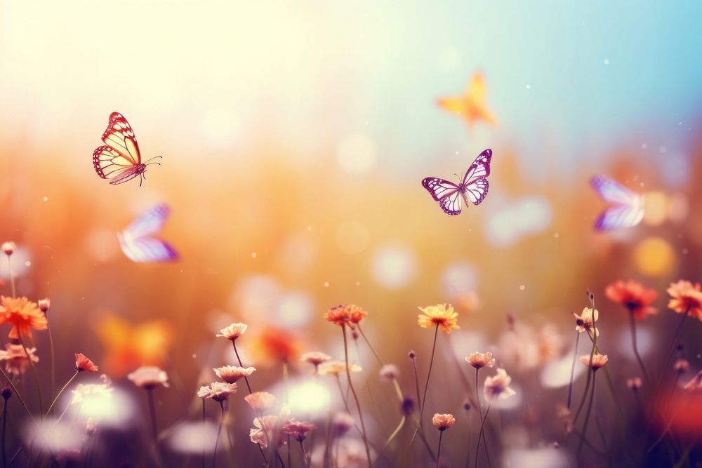 Butterfly nature landscape outdoors. AI generated Image by rawpixel.