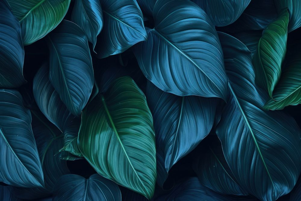 Background blue backgrounds plant. AI generated Image by rawpixel.