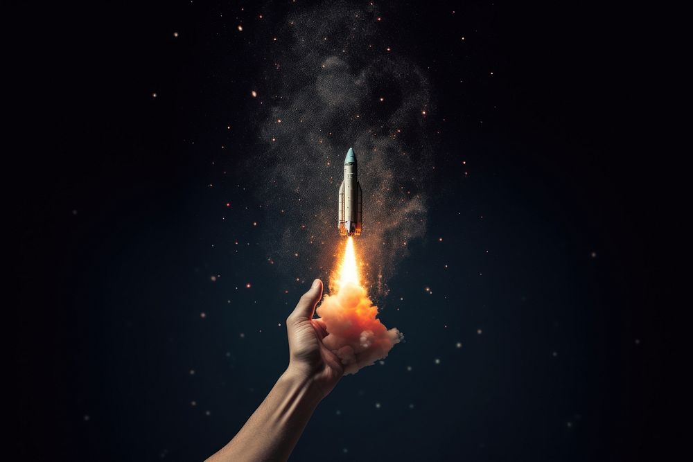 Rocket rocket missile launch. AI generated Image by rawpixel.