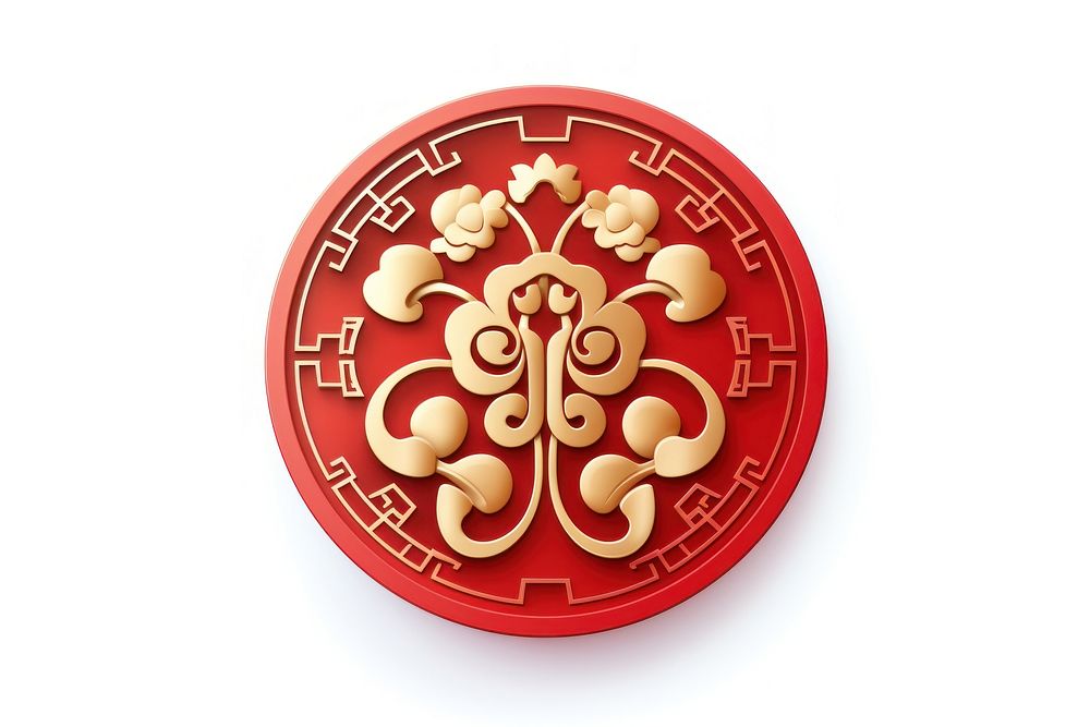Chinese new year badge logo white background. AI generated Image by rawpixel.