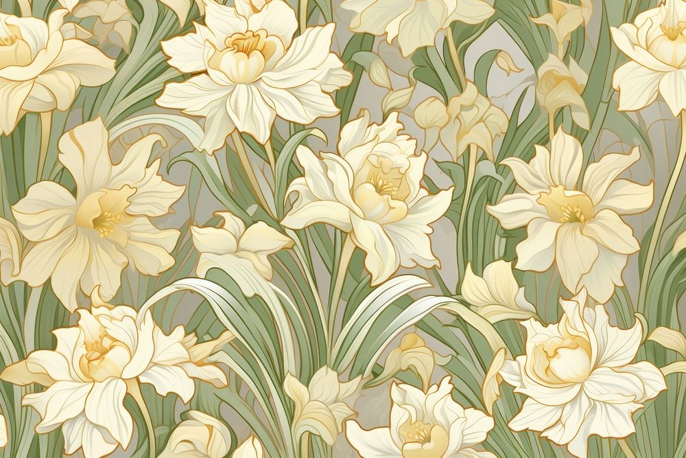 Daffodil flower wallpaper pattern flower