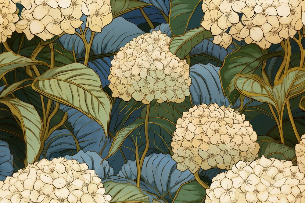 Hydrangea flower art pattern backgrounds. AI generated Image by rawpixel.