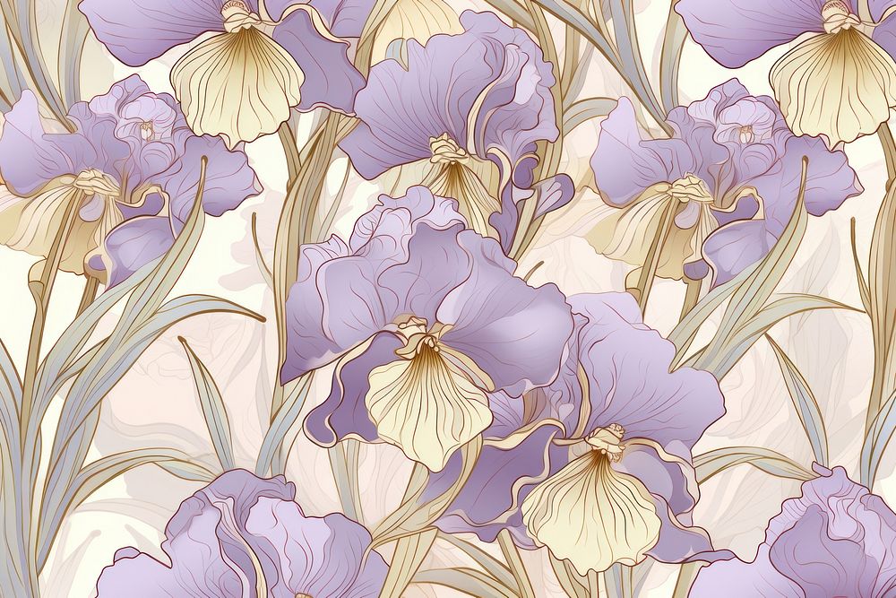 Iris flower pattern plant art