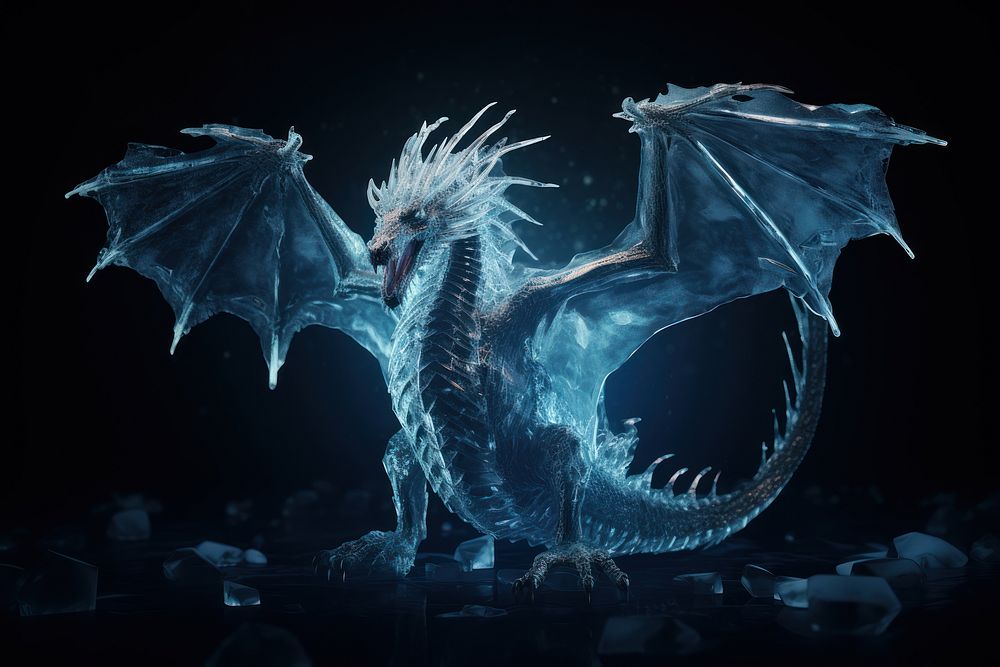 Dragon dragon animal blue. AI generated Image by rawpixel.