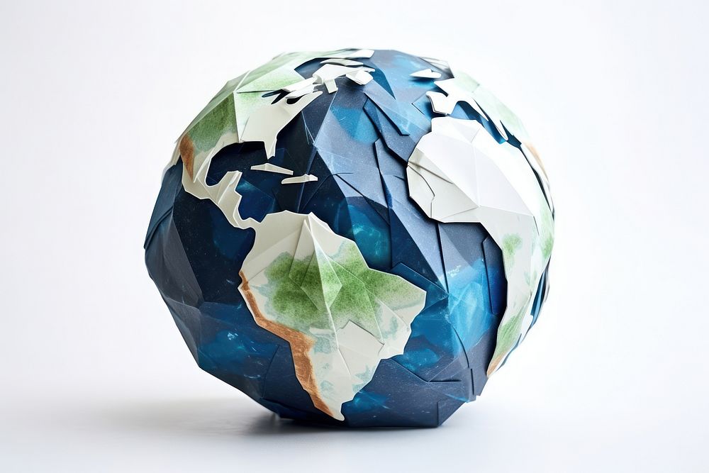 Earth origami sphere earth. AI generated Image by rawpixel.
