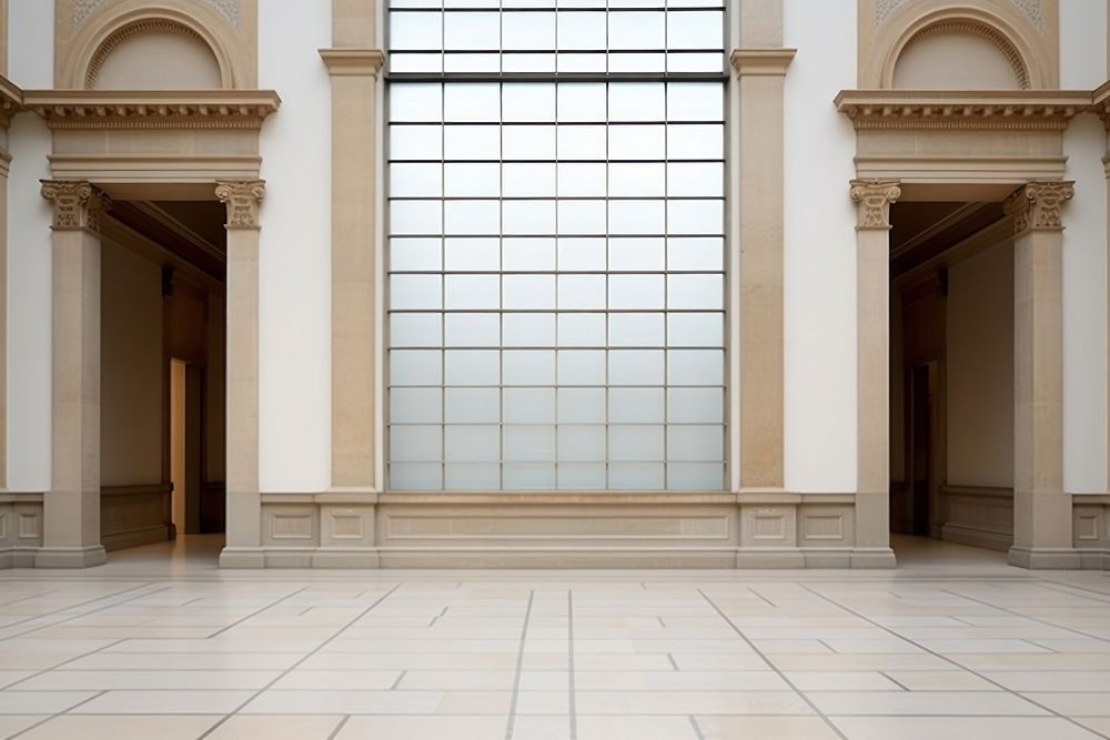Museum architecture building flooring. AI generated Image by rawpixel.