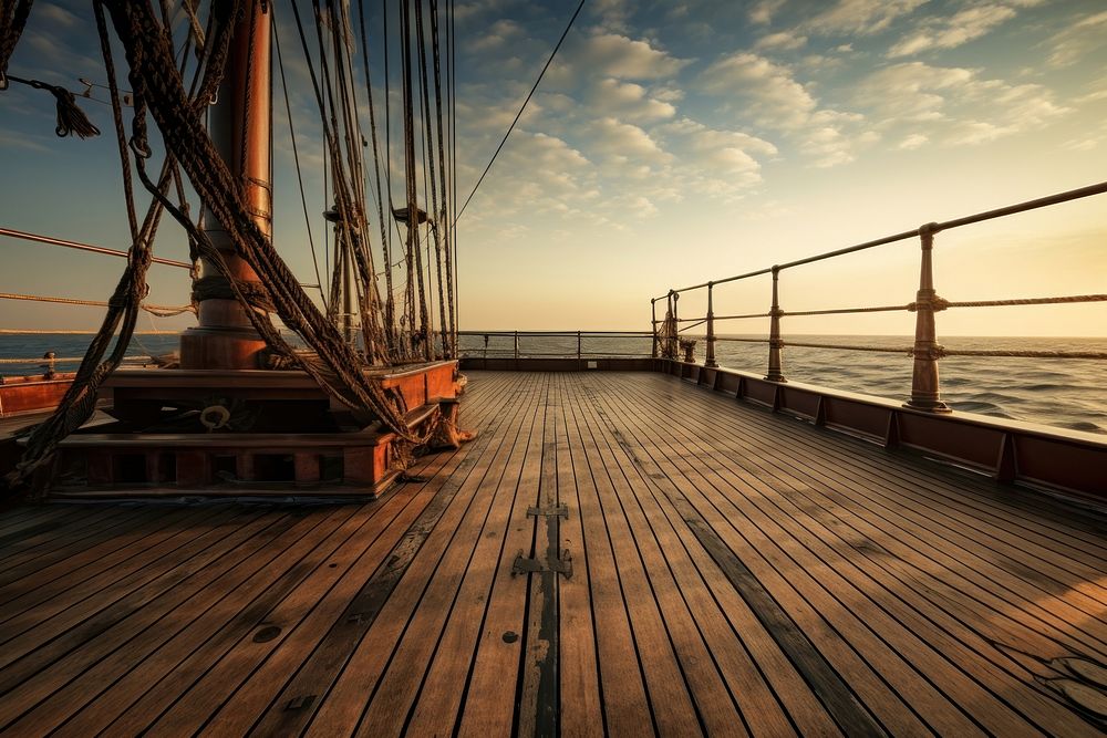 Deck architecture boardwalk sailboat. AI generated Image by rawpixel.