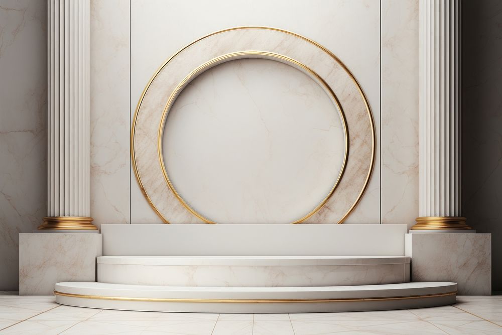 Roman luxury greek white ancient display product classic gold architecture porcelain. AI generated Image by rawpixel.