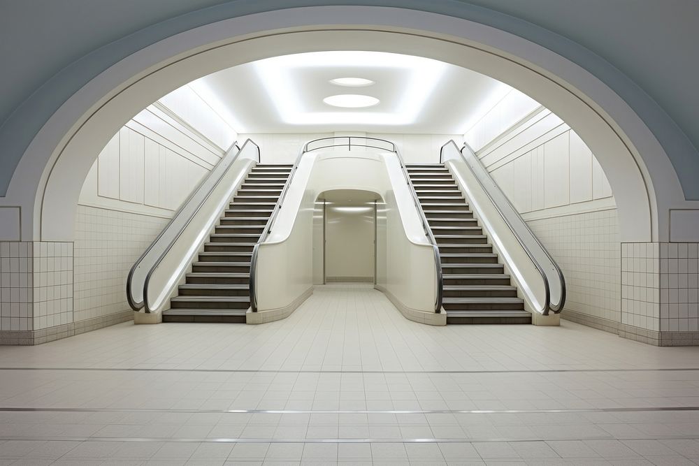 Subway architecture staircase building. AI generated Image by rawpixel.