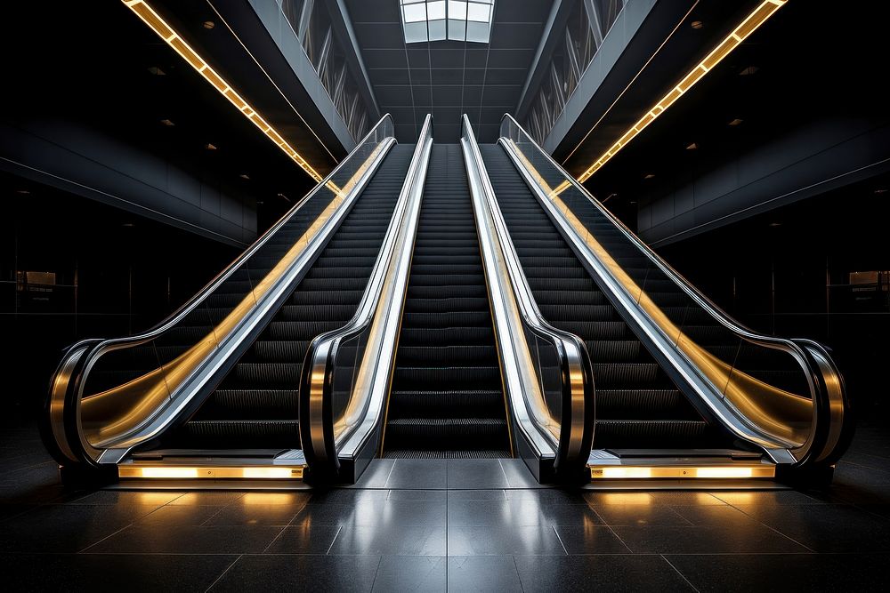 Architecture staircase escalator building. AI generated Image by rawpixel.