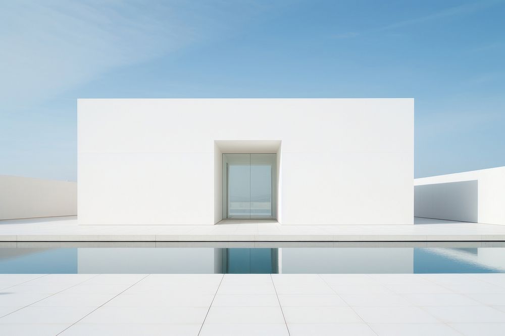White minimal architecture building background white outdoors absence. AI generated Image by rawpixel.