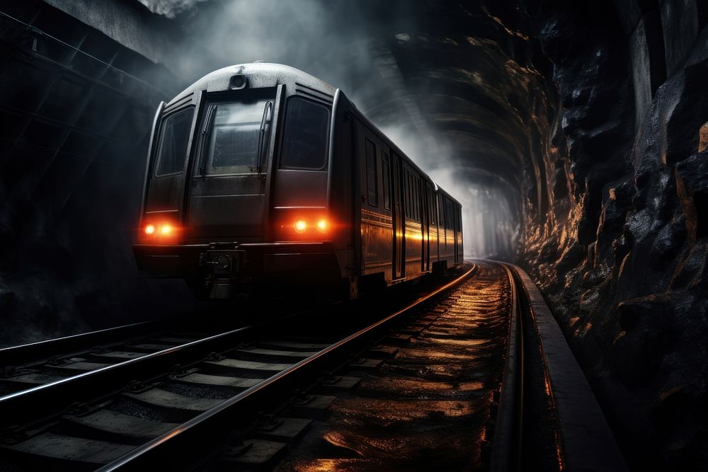 Underground tunnel train railway. AI generated Image by rawpixel.