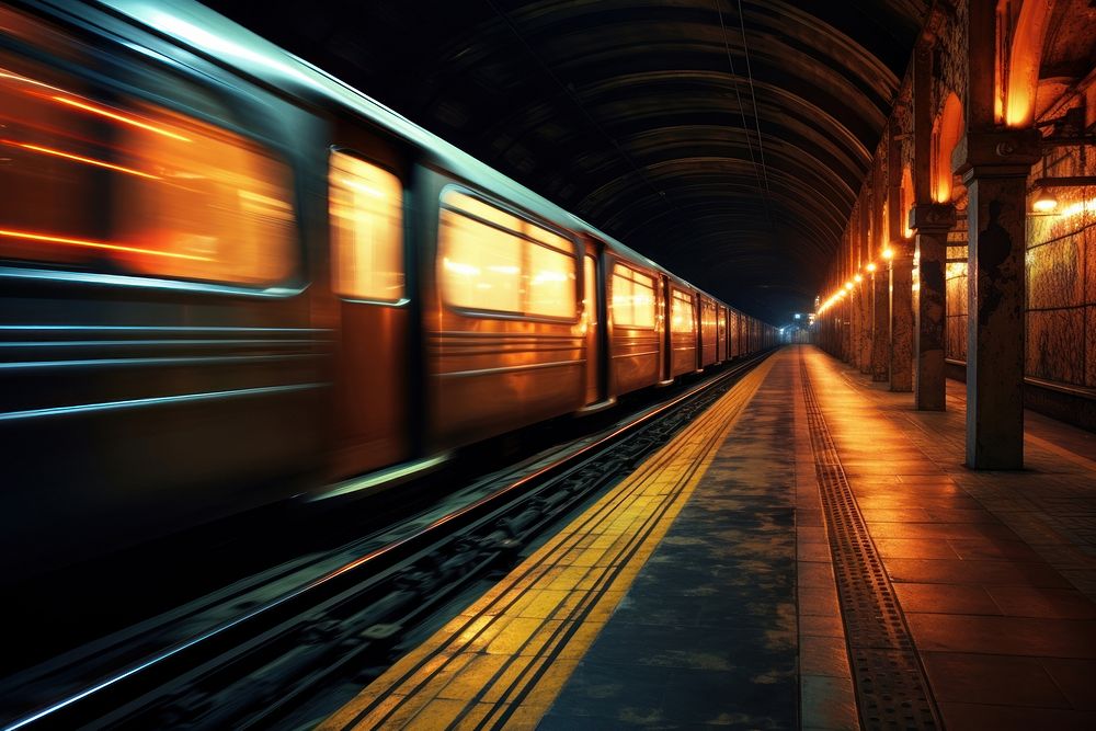 Underground subway train railway. AI generated Image by rawpixel.