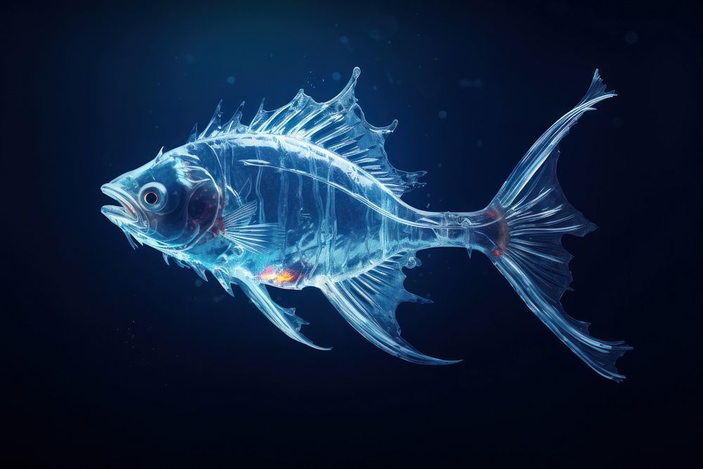 Fish fish animal blue. AI generated Image by rawpixel.