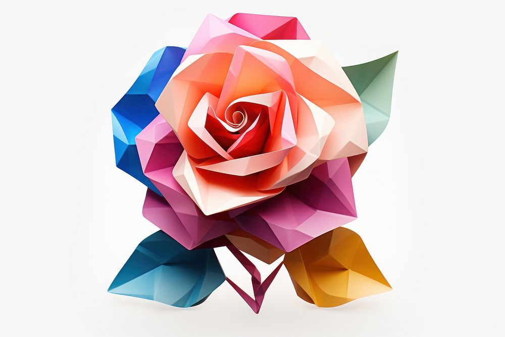 Flower origami flower paper. AI generated Image by rawpixel.