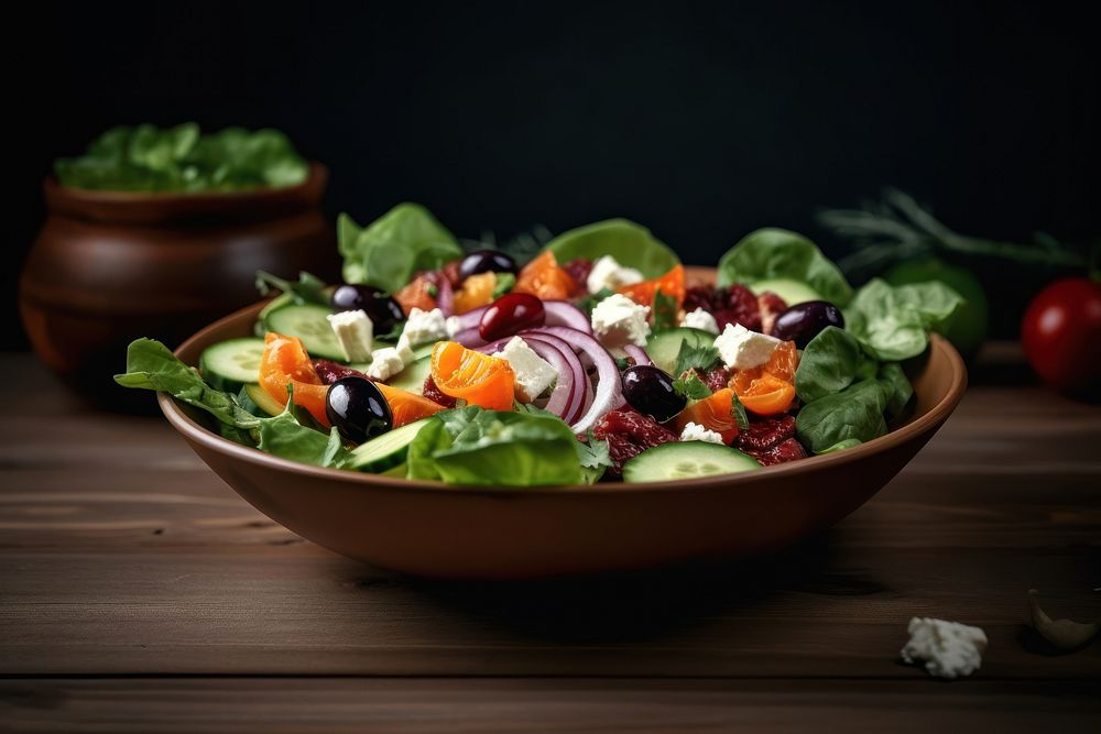 Salad vegetable cheese food. AI generated Image by rawpixel.