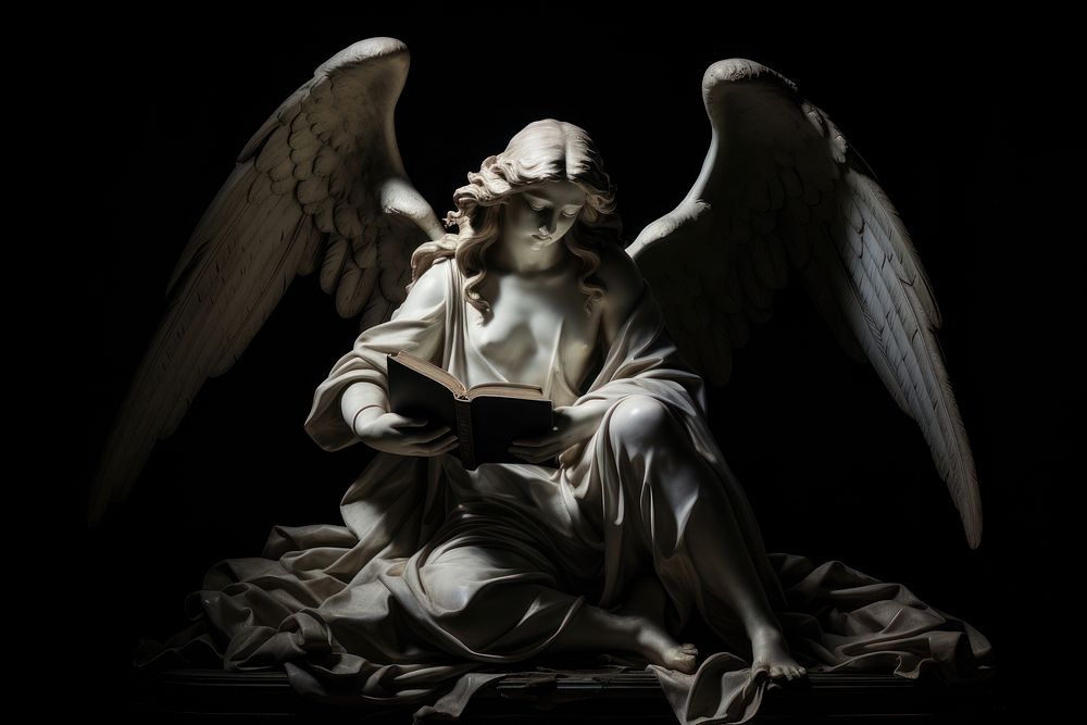 Angel book representation spirituality. AI generated Image by rawpixel.